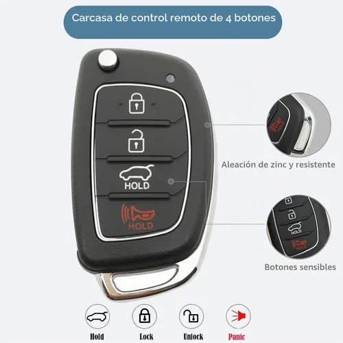 Vista 2 de Funda de repuesto para llavero para Hyundai Sonata Santa Fe con control remoto