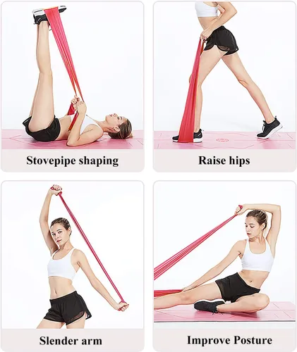 Vista 6 de Banda de resistencia para entrenar bandas de ejercicio, bandas elásticas de entrenamiento, bandas elásticas para ejercicio con 3 niveles