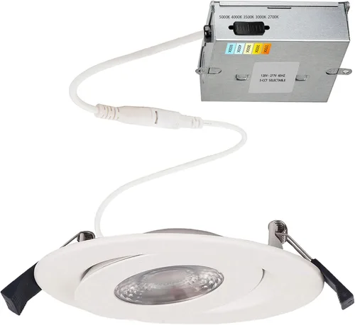 Vista 8 de WAC Lighting Lotos - Luz LED empotrable redonda ajustable de 2 pulgadas, 3000K blanco cálido, 6W, 530 lúmenes, clasificación IC hermética, 120V-277V