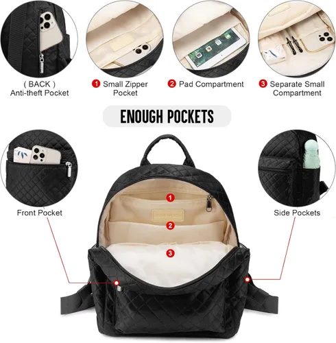 Vista 2 de LOVEVOOK Mini mochila pequeña y linda mochila de moda para niñas y mujeres