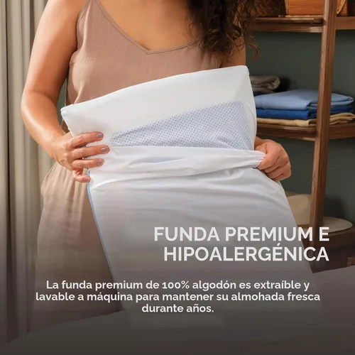 Vista 6 de Tempur-Pedic TEMPUR-Cloud - Almohada de enfriamiento dual, tamaño King (Paquete de 1), blanca