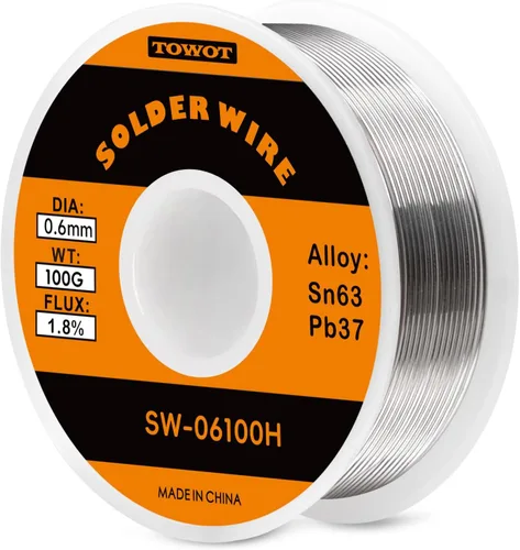 Vista 11 de Towot 63-37 Alambre de soldadura con núcleo de colofonia de estaño de plomo de alta pureza para soldadura eléctrica, contenido 1.8% de flujo