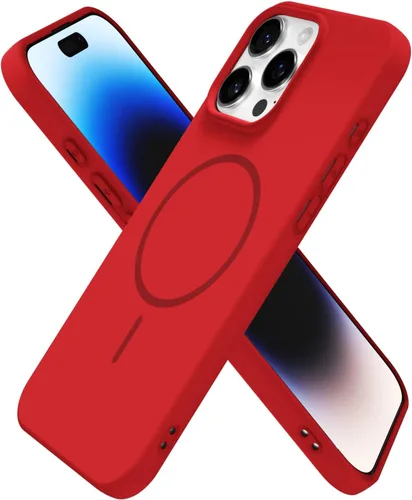 Vista 239 de Oakxco Funda de Silicona Mag Safe para iPhone 12 Pro Max, Funda Magnética Delgada y Fina Compatible con Carga Inalámbrica MagSafe, Bonita Funda