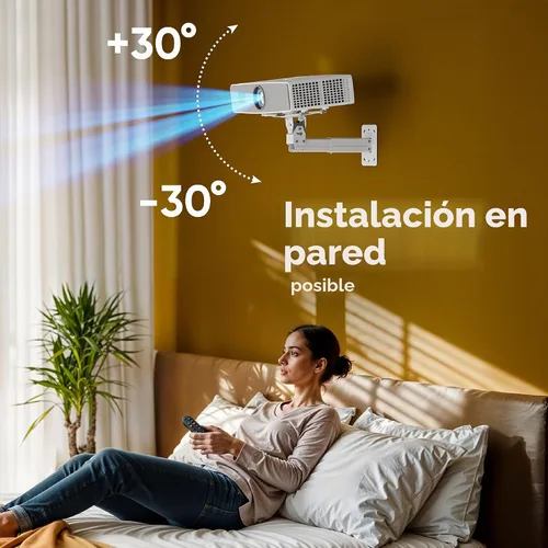Vista 4 de ONKRON - Soporte de techo para proyector, máximo 22 libras, soporte universal, color blanco