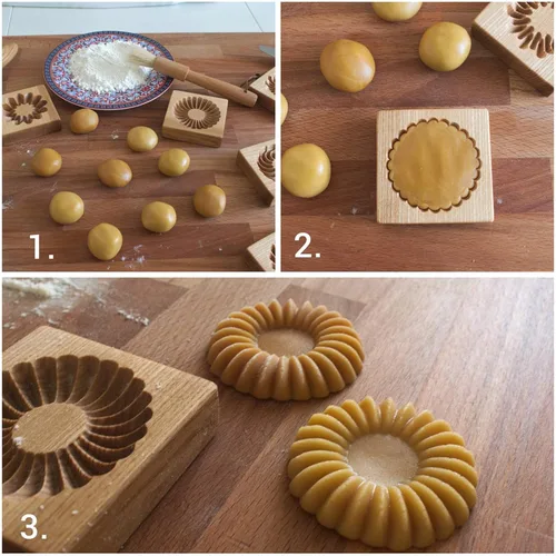 Vista 6 de Molde de Galletas de Madera Herramienta de Decoración de Galletas de Madera Moldes de Galletas 3D Molde de Hornear Gracioso Arte de Relieve Navidad