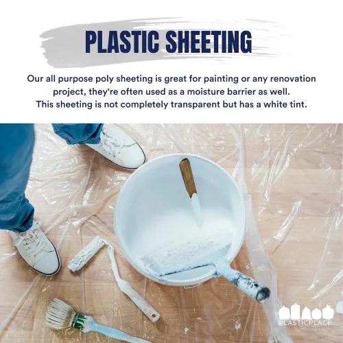 Vista 3 de Plasticplace Láminas de plástico transparente │ 4 mil │ 10'W x 100'H (1 rollo)