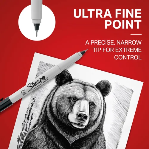 Vista 5 de Sharpie Marcador permanente, punta ultra fina, negro, 1 unidad