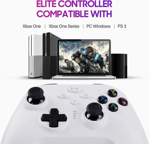Vista 2 de TechKen 2.4G Wireless Joystick Controller Compatible for Xbox One PC and Playtation 3 with Dual Vibration and Lager Capacity Rechargeable Battery