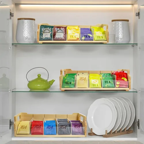 Vista 6 de ZAVOOS Organizador de bolsas de té de 3 niveles con divisor acrílico, 15