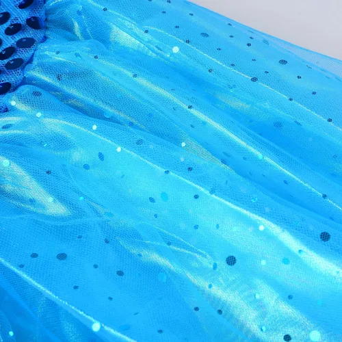 Vista 7 de JerrisApparel Disfraz de sirena de princesa para niñas vestido de fiesta con lentejuelas