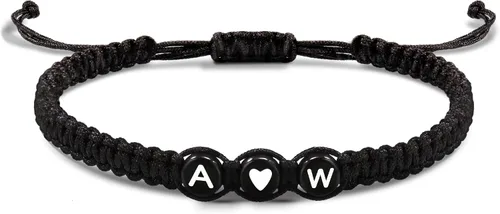Vista 116 de Pulseras con iniciales para mujeres y hombres, regalos para novia, novio, pulseras de letras "I Love You", regalos para ella, él, mejor amigo