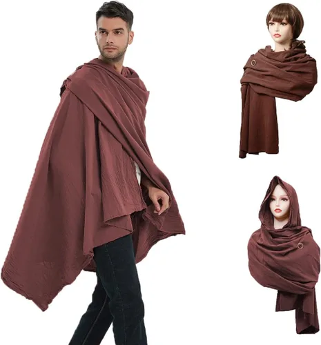 Vista 30 de Bufanda con capucha estilo pícaro, capa medieval, renacentista, para hombre, calentador de cuello con capucha, accesorios Cyberpunk