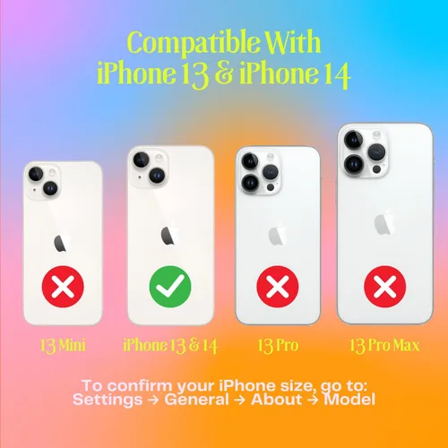 Vista 5 de FELONY CASE - Funda protectora transparente azul neón para iPhone 13 / iPhone 14, cubierta brillante absorbente de golpes de TPU y policarbonato