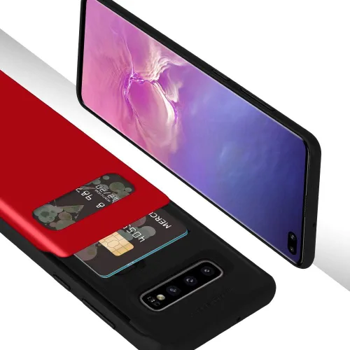 Vista 2 de GOOSPERY Funda para Galaxy S10 Plus [tarjetero deslizante] protector de doble capa [TPU + PC] con ranura para tarjeta cartera para Samsung Galaxy