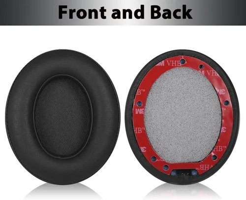 Vista 6 de Studio3 Almohadillas de repuesto para los oídos, almohadillas de piel de proteína suave, compatible con Beats Studio 2 Studio 3 B0500 B0501 Negro