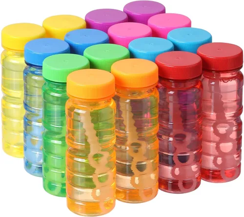 Vista 25 de Paquete de 12 botellas de burbujas grandes, solución de burbujas de 4 onzas, juguete novedoso de verano, recuerdo de fiesta de actividades, juego
