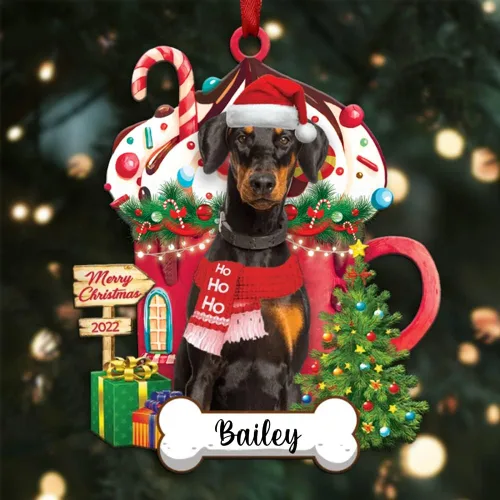 Vista 111 de Amantes de los perros de Navidad – Navidad de perros disponibles para muchos perros Shi Tzu – Adorno con forma personalizada, adorno de Navidad