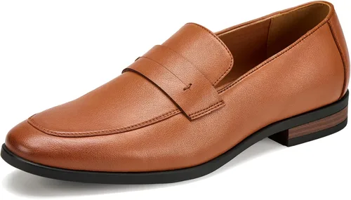 Vista 9 de Mocasines formales Penny para hombre, zapatos de vestir clásicos sin NUEVO-NEGRO