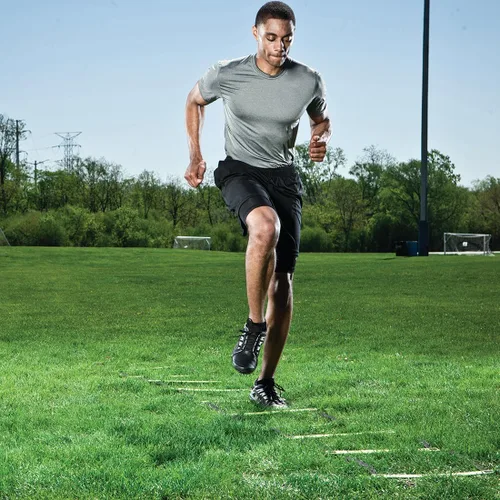 Vista 2 de PER4M Escalera de velocidad - Entrenamiento de velocidad y agilidad para baloncesto, fútbol, mejora del trabajo de pies, coordinación, rapidez