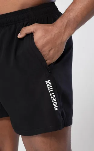 Vista 4 de Project Titan Pantalones cortos de entrenamiento ligeros para hombre, pantalones cortos deportivos para correr con bolsillos con cremallera, 5