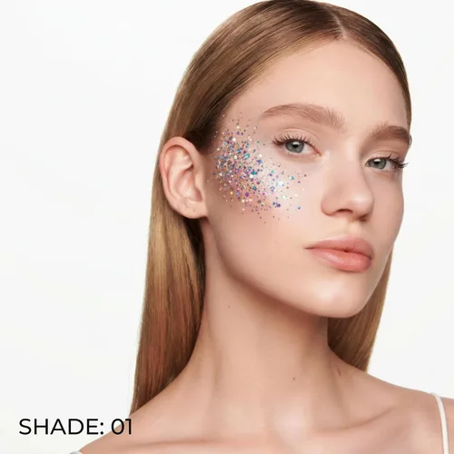 Vista 2 de LAMEL Insta Glitter Bomb: gel holográfico de secado rápido para rostro y cuerpo con purpurina Brillo de larga duración y eliminación sin esfuerzo