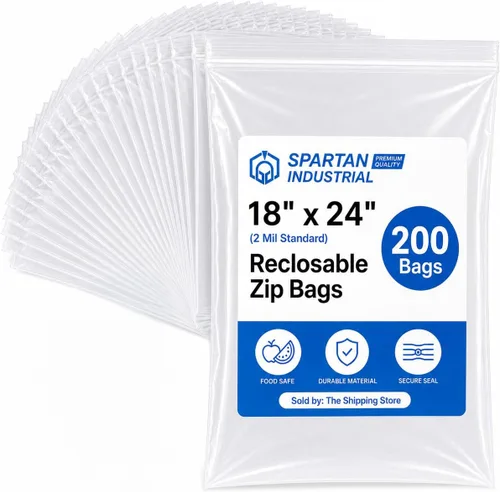 Vista 13 de Spartan Industrial - Bolsas de plástico de polietileno transparente recerrable de 6" x 9" (200 unidades) de un cuarto de galón con cremallera