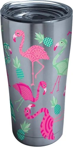 Vista 15 de Tervis Vaso aislado de doble pared con patrón de flamenco hecho en Estados Unidos mantiene las bebidas frías y calientes, 16 onzas, clásico