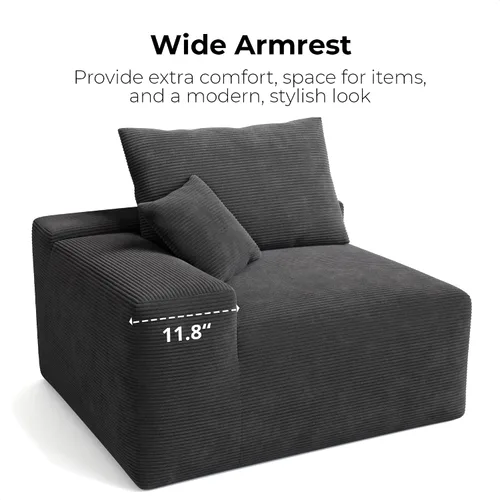 Vista 8 de LIKIMIO AuraCord - Sofá tumbono modular en forma de L, sofá modular sin hueso de 120 pulgadas para sala de estar, asiento profundo de gran