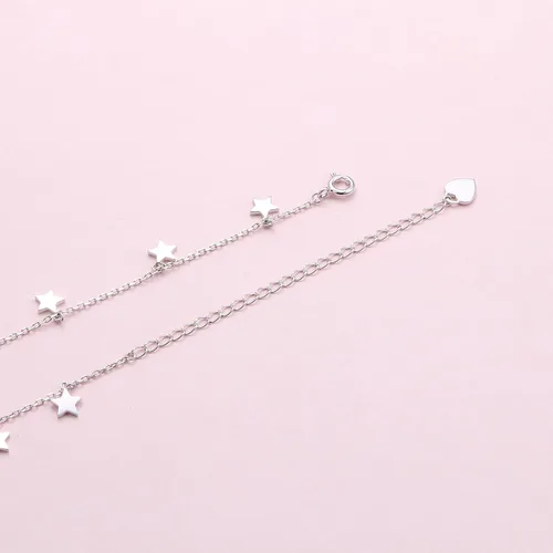 Vista 6 de Gargantilla de plata esterlina con colgante de cadena de disco para mujer, 13+3 pulgadas