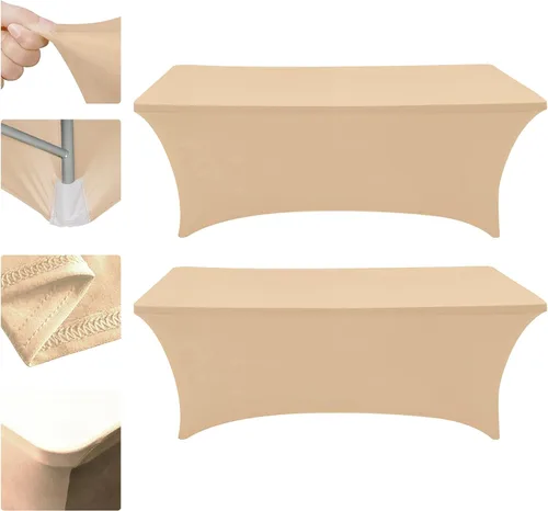 Vista 35 de Eurmax USA - Manteles rectangulares ajustables de elastano de 4 pies, mantel elástico para bodas, eventos o para decorar la mesa del patio