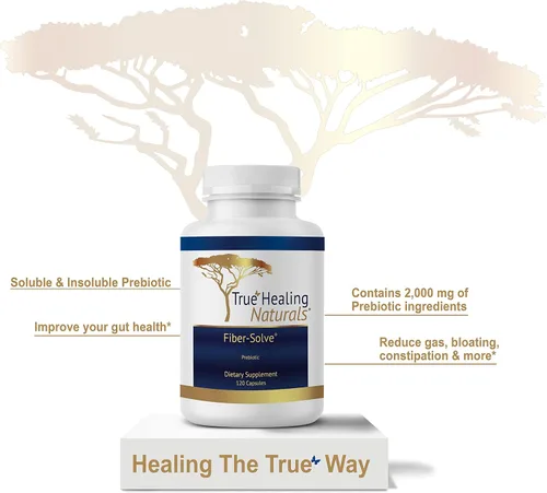 Vista 5 de True Healing Naturals - Fiber-Solve - Suplemento Prebiótico - 2.000 mg de Prebiótico - 120 Cápsulas