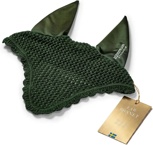 Vista 10 de Equestrian Stockholm Horse Ear Bonnet, Fly Protection Noise-Muffling Design Red