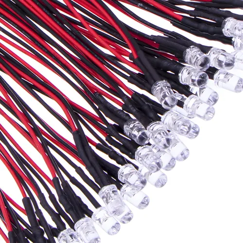 Vista 10 de 35 luces LED blancas precableadas de 0.197 in, diodos LED ultrabrillantes de 12 V y 0.197 in, resistencia integrada para proyectos de bricolaje