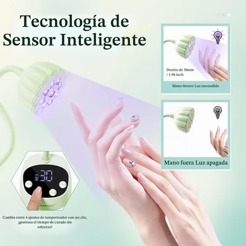 Vista 5 de JODSONE Lámpara de uñas UV de curado rápido, lámpara de cuello de cisne portátil y flexible con diseño ajustable de 360°, secadora LED recargable
