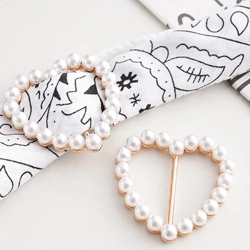 Vista 107 de 4 piezas de clip de anillo de bufanda para mujer, broche de perlas y flores, hebilla de metal para chal, accesorios de decoración para damas y niñas