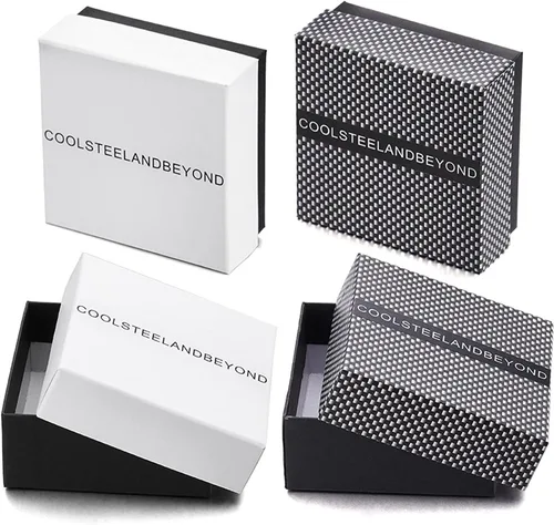 Vista 4 de COOLSTEELANDBEYOND Pulsera de cabeza de lobo para hombre de acero trenzado de acero pulido, ajustable