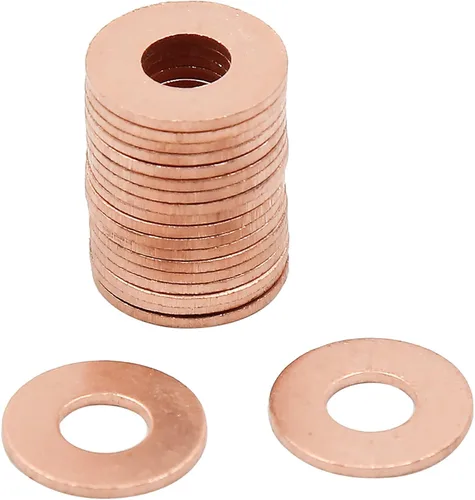 Vista 23 de X AUTOHAUX Anillo de sellado plano de cobre métrico M6 x 0.354 in x 0.039 in para tuerca de tornillo