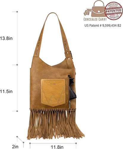 Vista 4 de Wrangler Clutch - Bolso bandolera con flecos para mujer