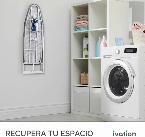 Vista 7 de Ivation Tabla de planchar montada en la pared Estación de planchado plegable de 36.2 x 12.2 pulgadas resistente para el hogar y apartamentos