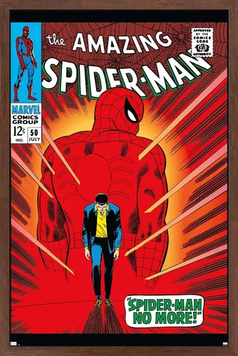Vista 10 de Trends International Marvel Comics Amazing Spider-Man #50 - Póster de pared, 22.4 pulgadas de largo x 14.7 pulgadas, versión enmarcada en madera