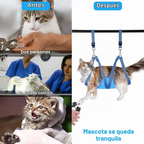 Vista 3 de Hamaca de aseo para gatos, arnés de aseo de mascotas para perros, cuidado