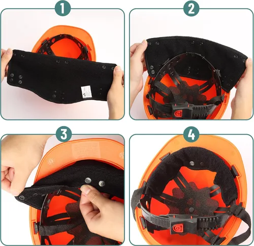 Vista 4 de UNCO - Vinchas antisudor para casco, 4 piezas, Negro, Forro para casco, Accesorios para casco, Vinchas para sombreros, Vinchas antisudor para casco
