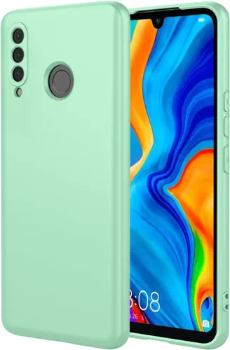 Vista 8 de Funda para Huawei P30 LITE, funda de silicona líquida, forro de microfibra antiarañazos, a prueba de golpes, compatible con Huawei P30 Lite (A)