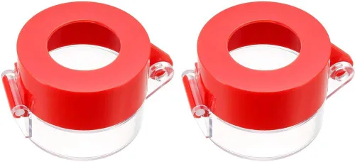 Vista 5 de uxcell 2 piezas de plástico transparente cubierta de interruptor protector para 0.866 in de diámetro interruptor de botón 55x43