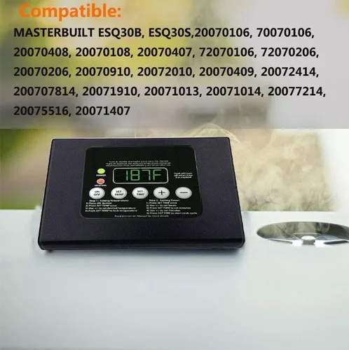 Vista 3 de Panel de control digital para masterbuilt, con pantalla digital LED, compatible con Masterbuilt ESQ30B, ESQ30S, 20070106 y otros modelos de parrilla