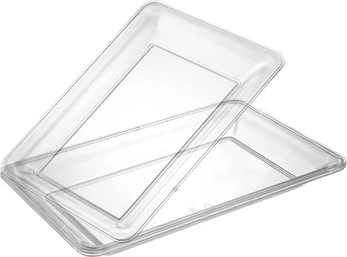 Vista 11 de Plasticpro - Bandejas de plástico para servir, rectangulares, 10 x 14 pulgadas, plato desechable para fiesta, color negro, paquete de 4
