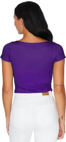 Vista 185 de Lojobands Camiseta corta ajustada para mujer, hecha en Estados Unidos, talla única