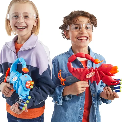 Vista 7 de Wild Venompack, incluye 2 lanzadores Nerf fáciles de jugar, diseños de escorpión, 20 dardos Nerf Elite, juguetes de serpiente, a partir de 6 años