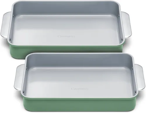 Vista 46 de Caraway Molde rectangular pequeño antiadherente de 9" x 6.5", no tóxico, sin PTFE ni PFOA, núcleo de acero aluminizado, bandeja para hornear