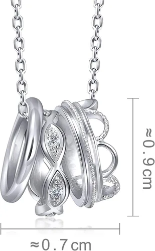 Vista 6 de CHOW SANG SANG 950 platino 0034 quilates color D-K claridad IF-VS2 collar de aro de diamante para mujer 92325N 185 pulgadas 185in Metal Diamante